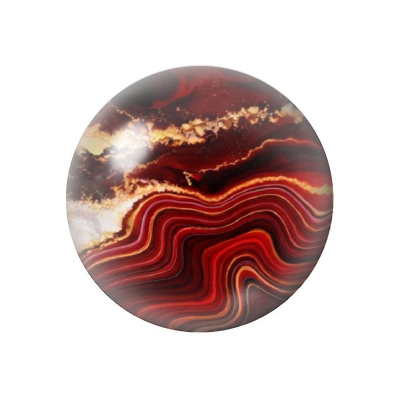 Cabochon en Verre Illustré Marbre Doré 12 à 25mm