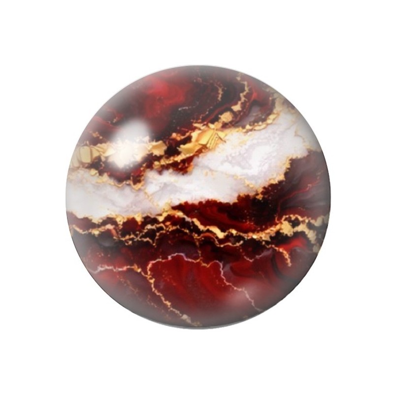Cabochon en Verre Illustré Marbre Doré 12 à 25mm