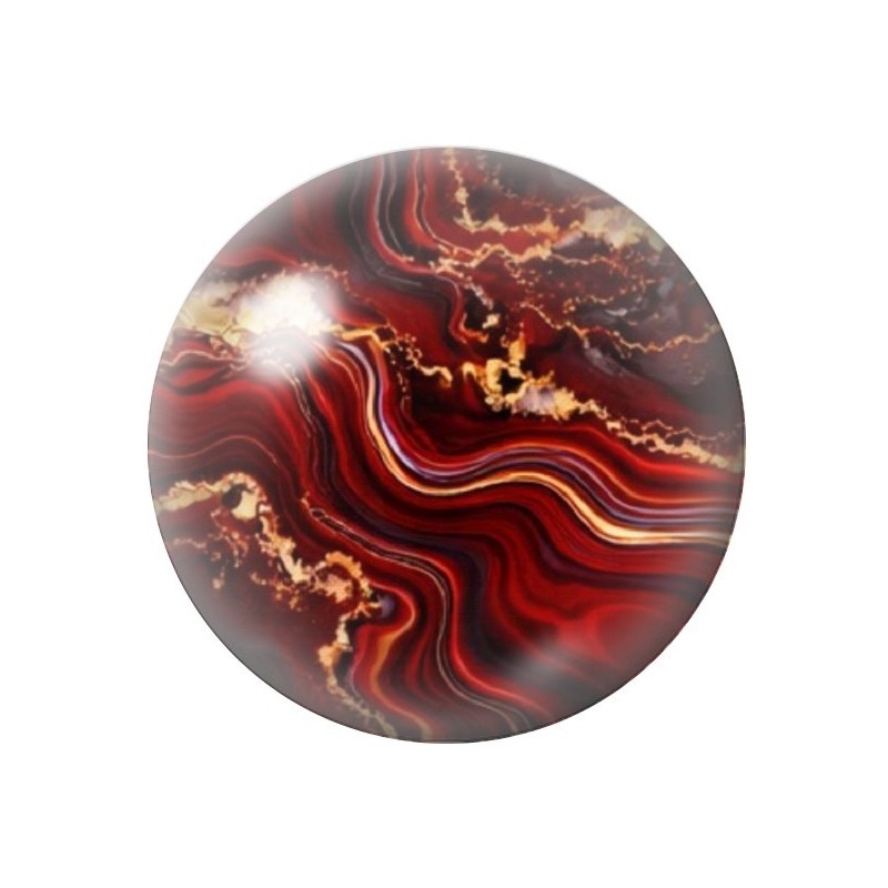 Cabochon en Verre Illustré Marbre Doré 12 à 25mm
