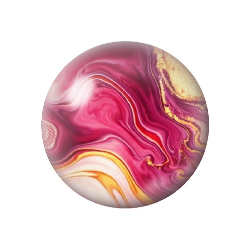 Cabochon en Verre Illustré Marbre Doré Rose 12 à 25mm