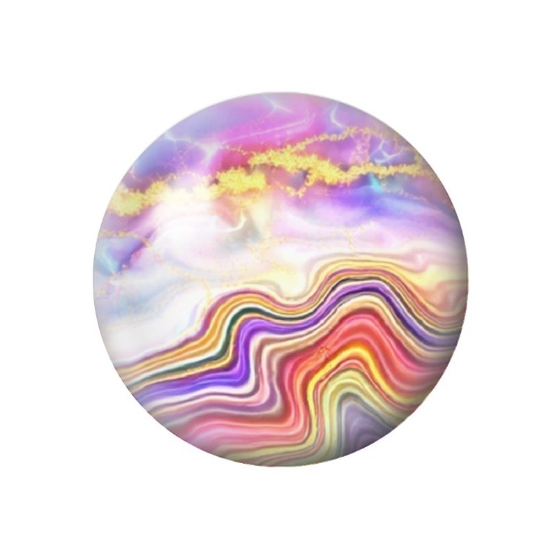 Cabochon en Verre Illustré Marbre Doré Multicolore 12 à 25mm