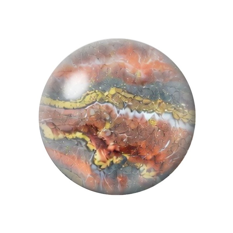 Cabochon en Verre Illustré Marbre Doré 12 à 25mm