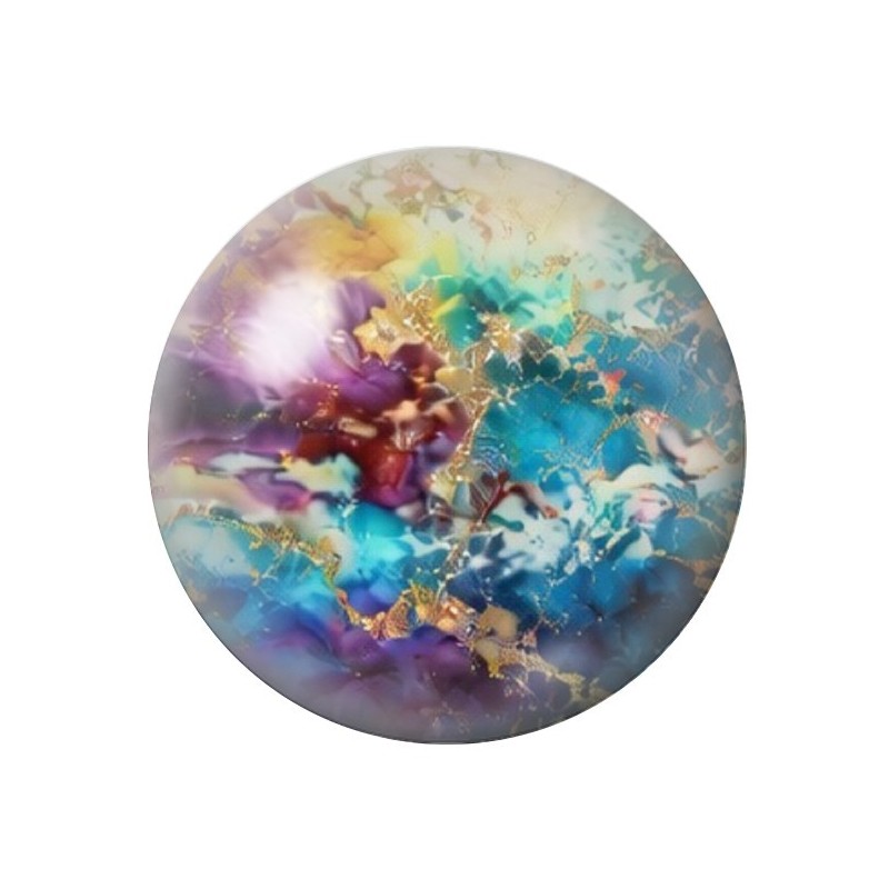 Cabochon en Verre Illustré Marbre Doré 12 à 25mm