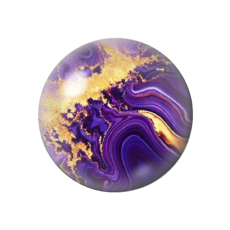Cabochon en Verre Illustré Marbre Doré 12 à 25mm