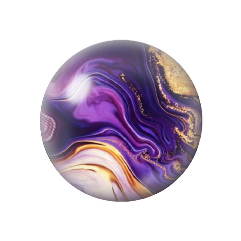 Cabochon en Verre Illustré Marbre Doré 12 à 25mm
