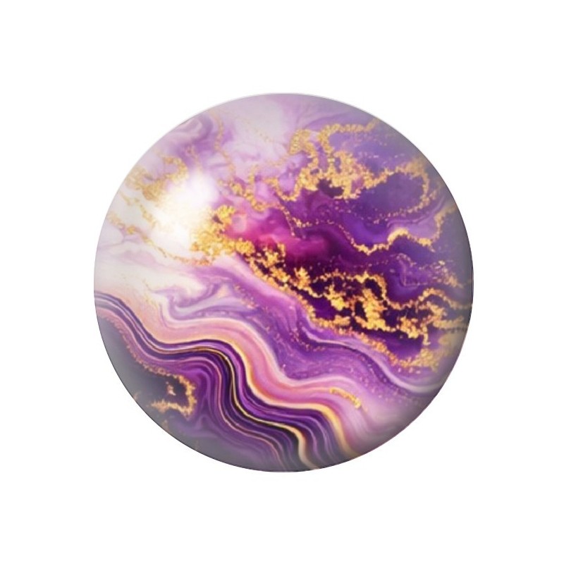 Cabochon en Verre Illustré Marbre Doré 12 à 25mm