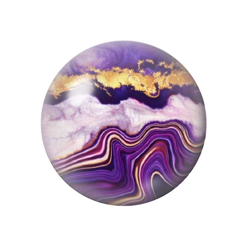 Cabochon en Verre Illustré Marbre Doré 12 à 25mm