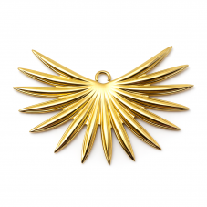 Breloque Éventail en Acier Inoxydable Doré 42x31mm pour la Création de Bijoux Fantaisie - DIY