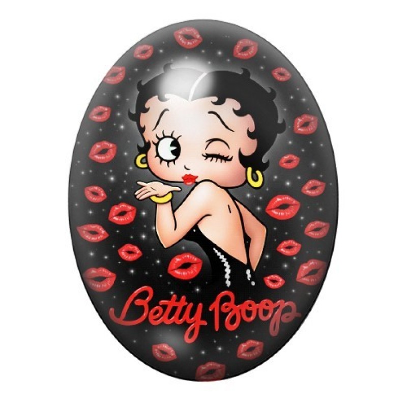 Cabochon en Verre Illustré Betty Boop 13x18, 18x25 ou 30x40mm