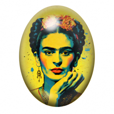 Cabochon en Verre Illustré Frida Khalo 13x18, 18x25 ou 30x40mm pour la création de bijoux fantaisie - DIY