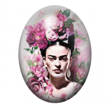 Cabochon en Verre Illustré Frida Khalo 13x18, 18x25 ou 30x40mm pour la création de bijoux fantaisie - DIY