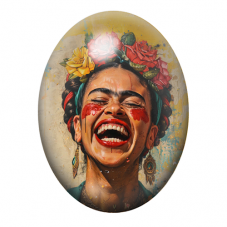 Cabochon en Verre Illustré Frida Khalo 13x18, 18x25 ou 30x40mm pour la création de bijoux fantaisie - DIY