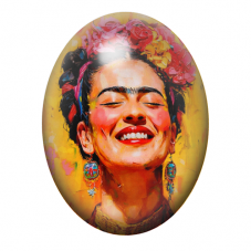 Cabochon en Verre Illustré Frida Khalo 13x18, 18x25 ou 30x40mm pour la création de bijoux fantaisie - DIY