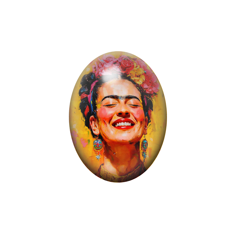 Cabochon en Verre Illustré Frida Khalo 13x18, 18x25 ou 30x40mm
