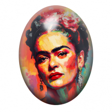 Cabochon en Verre Illustré Frida Khalo 13x18, 18x25 ou 30x40mm pour la création de bijoux fantaisie - DIY