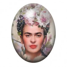 Cabochon en Verre Illustré Frida Khalo 13x18, 18x25 ou 30x40mm pour la création de bijoux fantaisie - DIY