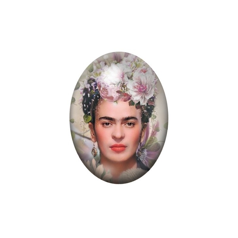 Cabochon en Verre Illustré Frida Khalo 13x18, 18x25 ou 30x40mm