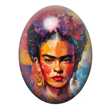 Cabochon en Verre Illustré Frida Khalo 13x18, 18x25 ou 30x40mm pour la création de bijoux fantaisie - DIY
