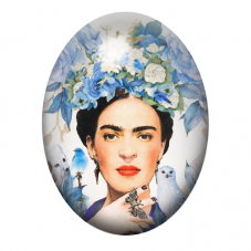 Cabochon en Verre Illustré Frida Khalo 13x18, 18x25 ou 30x40mm pour la création de bijoux fantaisie - DIY