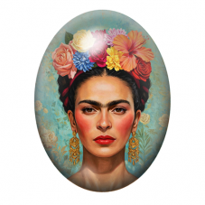 Cabochon en Verre Illustré Frida Khalo 13x18, 18x25 ou 30x40mm pour la création de bijoux fantaisie - DIY