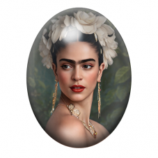 Cabochon en Verre Illustré Frida Khalo 13x18, 18x25 ou 30x40mm pour la création de bijoux fantaisie - DIY