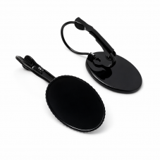 1 Paire de Support Boucle d'Oreille Dormeuse Noir pour Cabochon 13x18mm  pour la Création de Bijoux Fantaisie - DIY