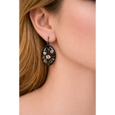 1 Paire de Support Boucle d'Oreille Dormeuse Noir pour Cabochon 18x25mm