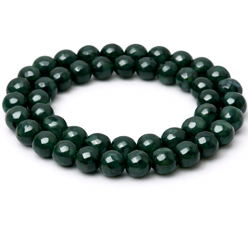 4 Perles Pierre Naturelle Agate Verte Teintée 10mm