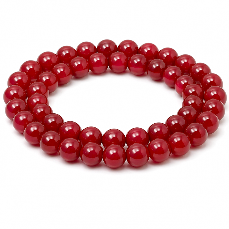 10 Perles Pierre Naturelle Agate Rouge 6mm