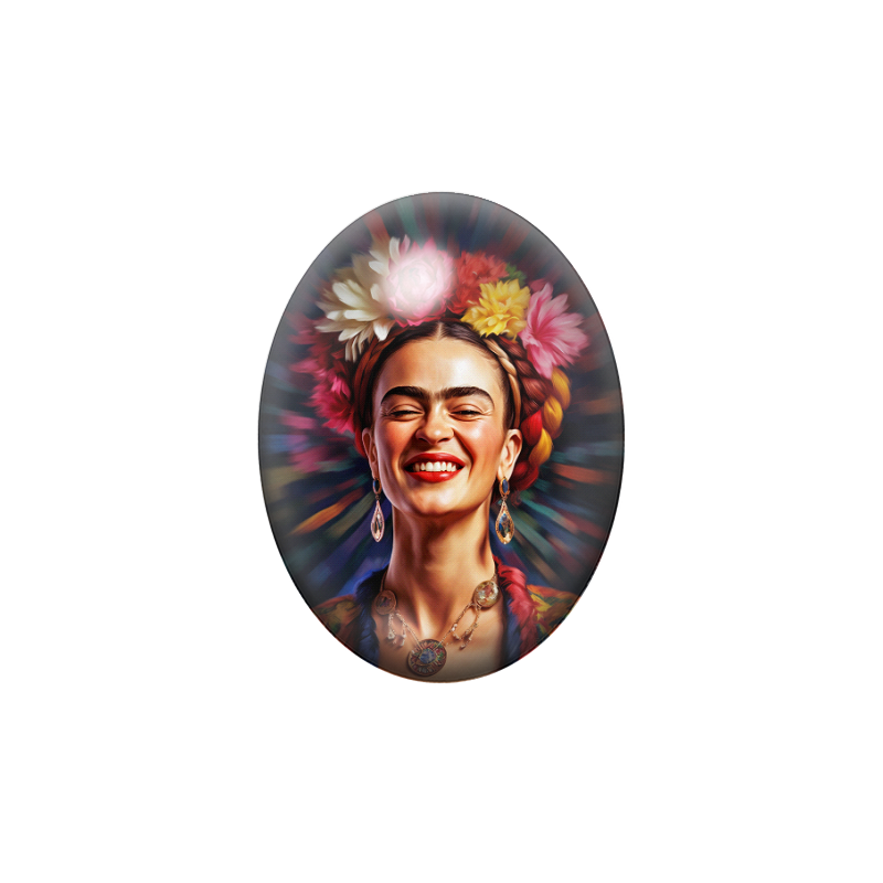 Cabochon en Verre Illustré Frida Khalo 13x18, 18x25 ou 30x40mm