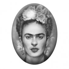 Cabochon en Verre Illustré Frida Khalo 13x18, 18x25 ou 30x40mm pour la création de bijoux fantaisie - DIY