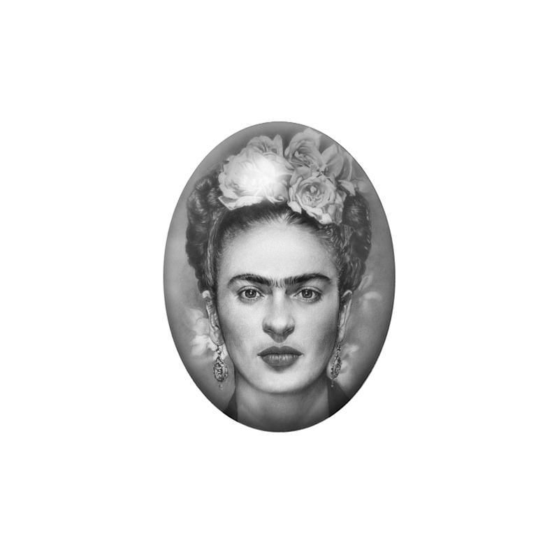 Cabochon en Verre Illustré Frida Khalo 13x18, 18x25 ou 30x40mm