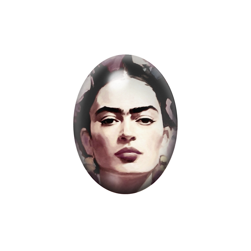 Cabochon en Verre Illustré Frida Khalo 13x18, 18x25 ou 30x40mm