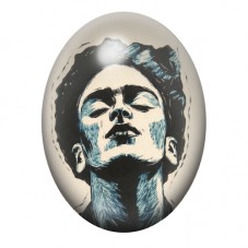 Cabochon en Verre Illustré Frida Kahlo le Visage Levé 13x18, 18x25 ou 30x40mm pour la création de bijoux fantaisie - DIY