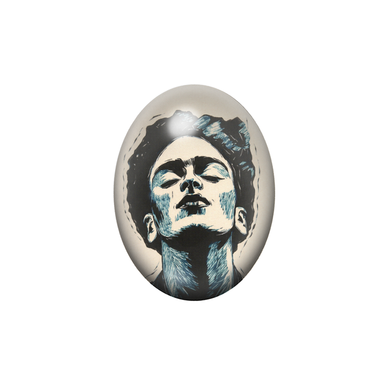 Cabochon en Verre Illustré Frida Khalo 13x18, 18x25 ou 30x40mm