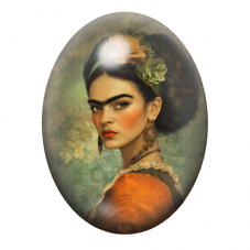 Cabochon en Verre Illustré Frida Khalo 13x18, 18x25 ou 30x40mm pour la création de bijoux fantaisie - DIY