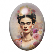 Cabochon en Verre Illustré Frida Khalo 13x18, 18x25 ou 30x40mm pour la création de bijoux fantaisie - DIY