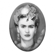 Cabochon en Verre Illustré Frida Khalo 13x18, 18x25 ou 30x40mm pour la création de bijoux fantaisie - DIY