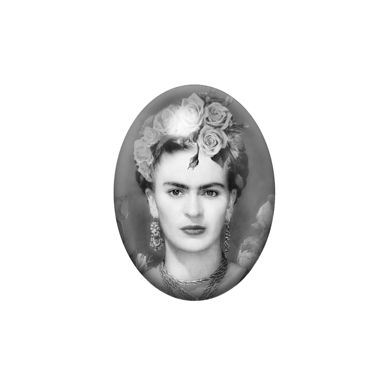 Cabochon en Verre Illustré Frida Khalo 13x18, 18x25 ou 30x40mm