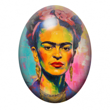 Cabochon en Verre Illustré Frida Khalo 13x18, 18x25 ou 30x40mm pour la création de bijoux fantaisie - DIY