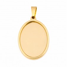 Support Pendentif Doré en Acier Inoxydable pour Cabochon 18x25mm pour la Création de Bijoux Fantaisie - DIY