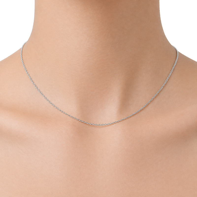 Collier Chaîne à Maille 2x1,5mm en Acier Inoxydable Argenté - 41cm de Long