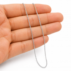 Collier Chaîne à Maille 2x1,5mm en Acier Inoxydable Argenté - 41cm de Long