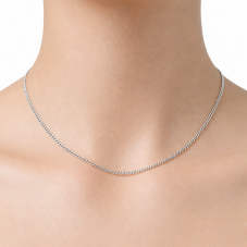 Collier Chaîne à Maille Gourmette 2mm en Acier Inoxydable Argenté - 40cm de Long pour la Création de Bijoux Fantaisie - DIY