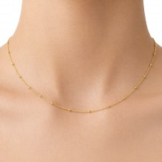 9 Mètres de Chaine à Mailles avec Perles en Acier Inoxydable Doré 1,5mm