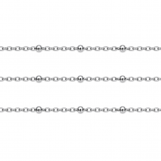 9 Mètres de Chaine à Mailles avec Perles en Acier Inoxydable Argenté 1,5mm pour la Création de Bijoux Fantaisie - DIY