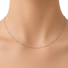 9 Mètres de Chaine à Mailles avec Perles en Acier Inoxydable Argenté 1,5mm