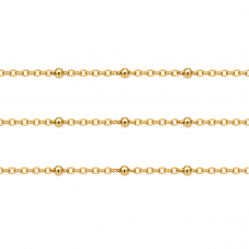 9 Mètres de Chaine à Mailles avec Perles en Acier Inoxydable Doré 1,5mm pour la Création de Bijoux Fantaisie - DIY