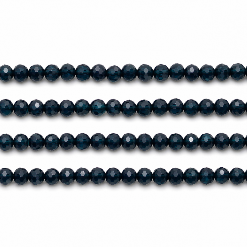 110 Perles à Facettes en Verre Bleu Nuit 4mm