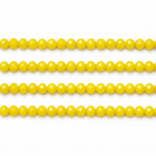 110 Perles à Facettes en Verre Jaune 4mm pour la Création de Bijoux Fantaisie - DIY